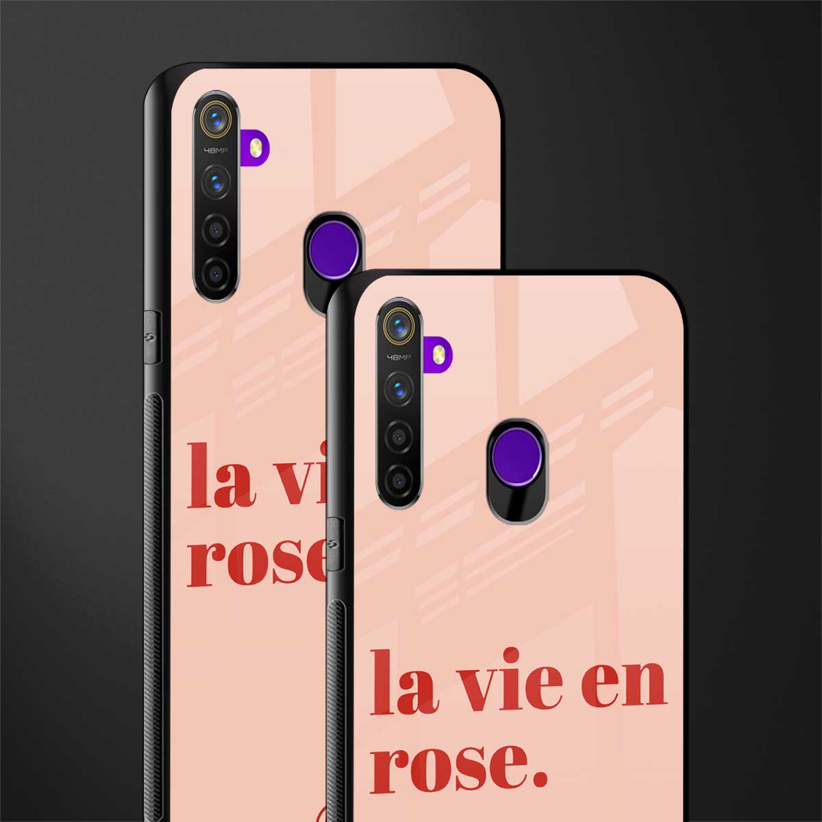 la vie en rose quote glass case for realme 5 pro image-2