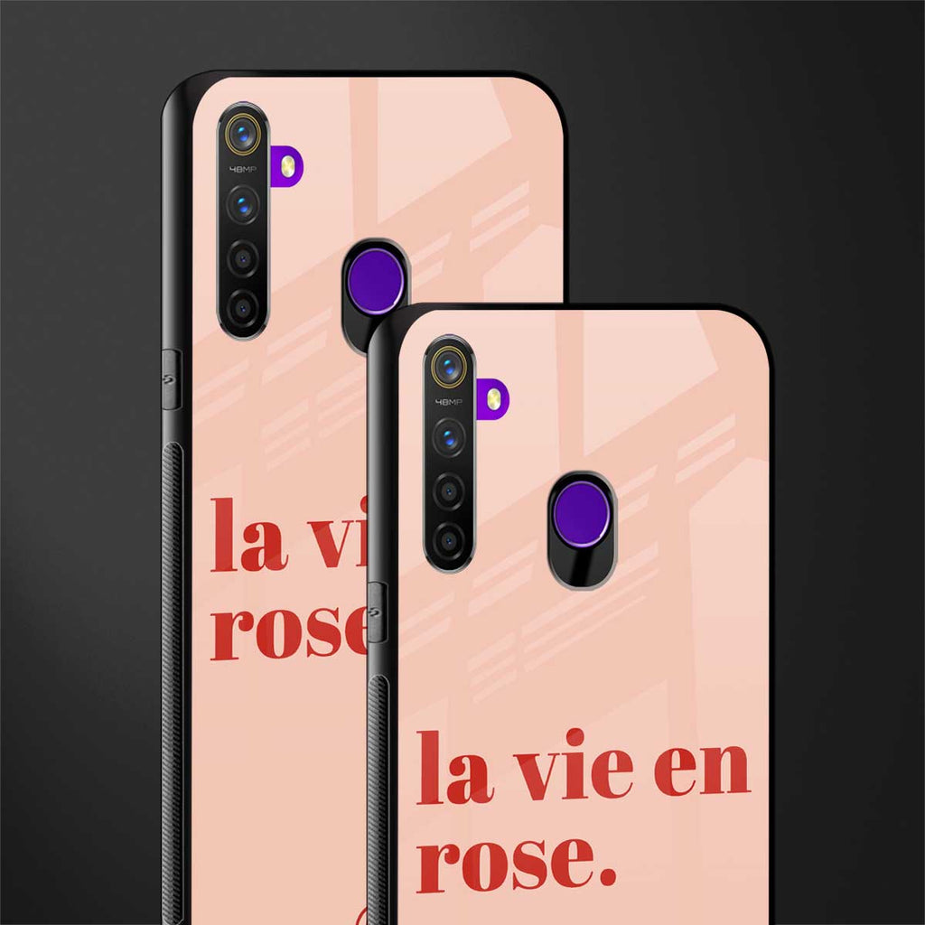 la vie en rose quote glass case for realme 5 image-2