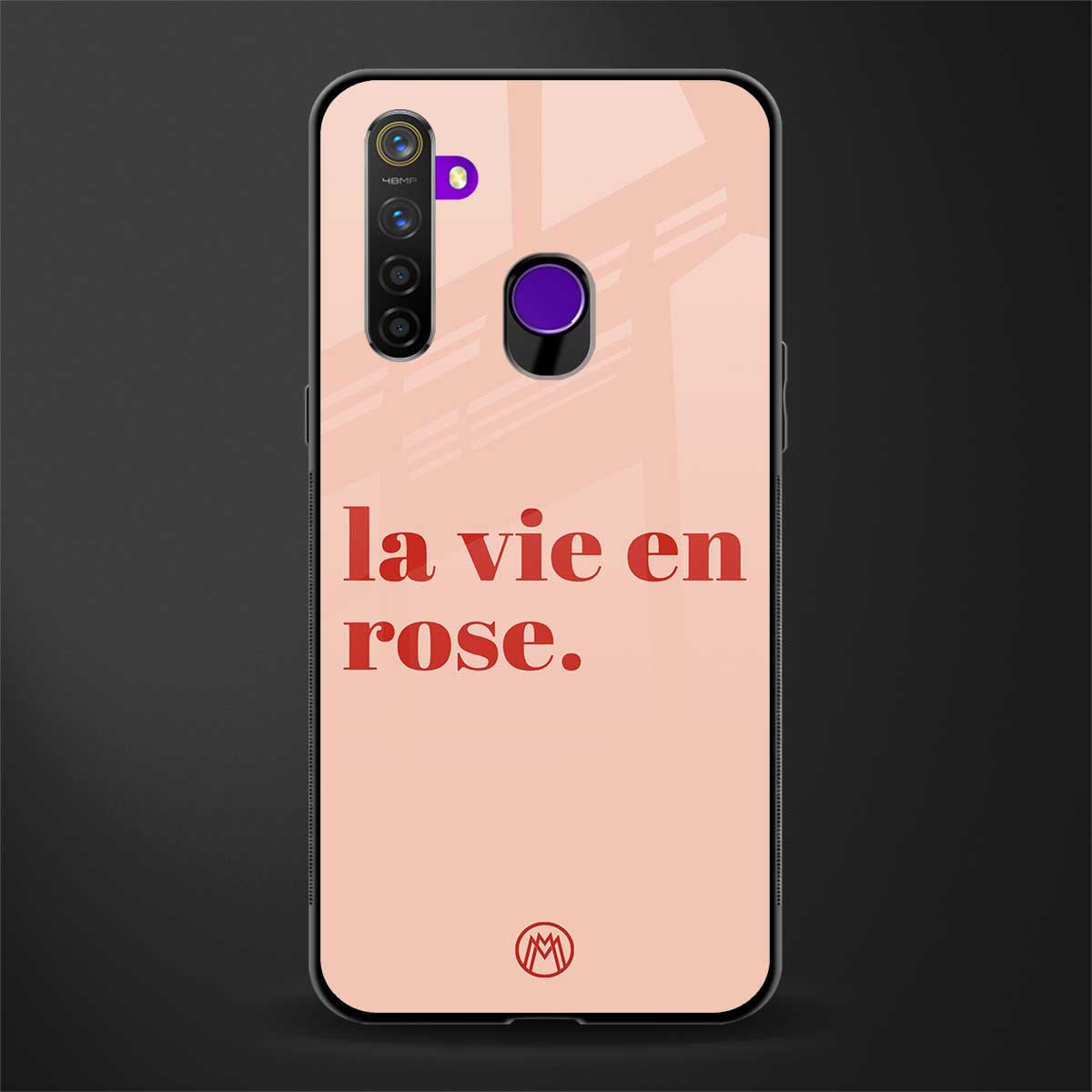 la vie en rose quote glass case for realme 5i image