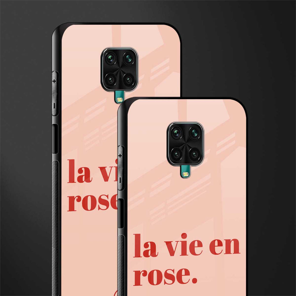 la vie en rose quote glass case for redmi note 9 pro image-2