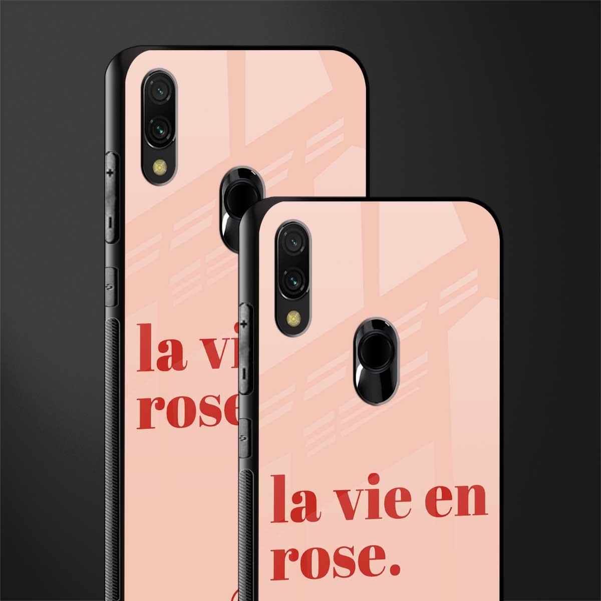 la vie en rose quote glass case for redmi y3 image-2