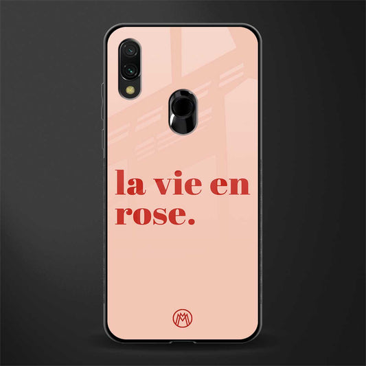 la vie en rose quote glass case for redmi y3 image
