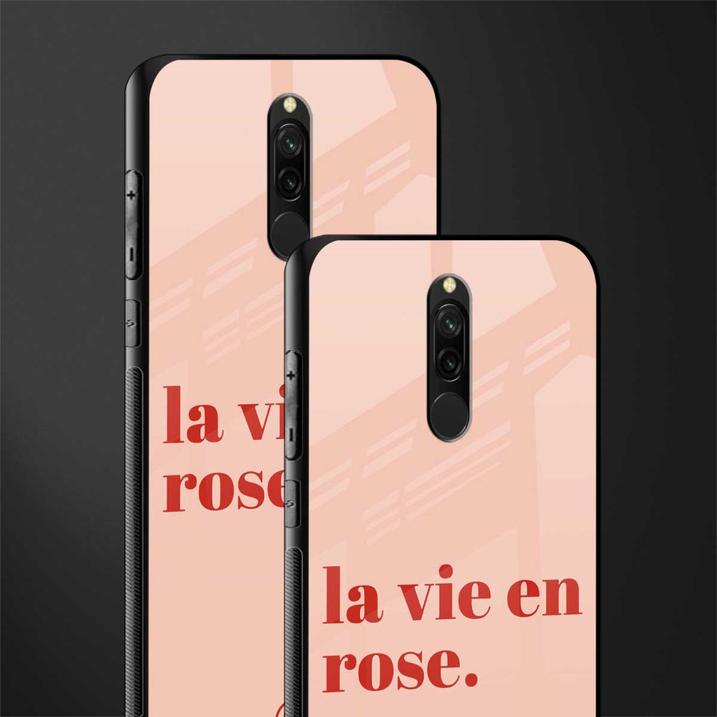 la vie en rose quote glass case for redmi 8 image-2