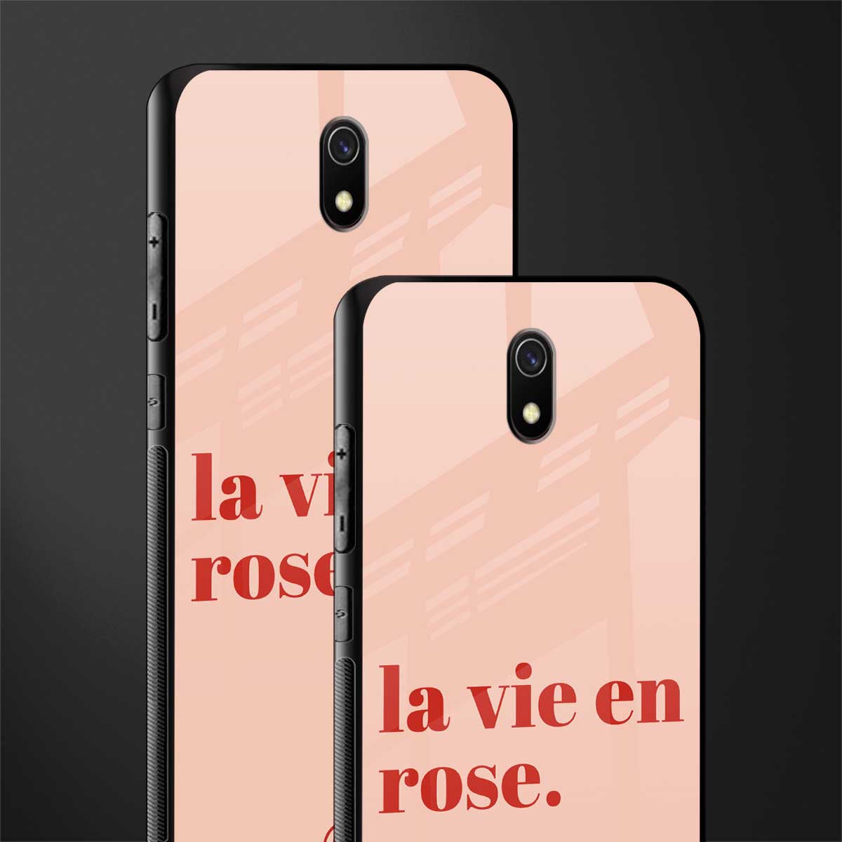 la vie en rose quote glass case for redmi 8a image-2