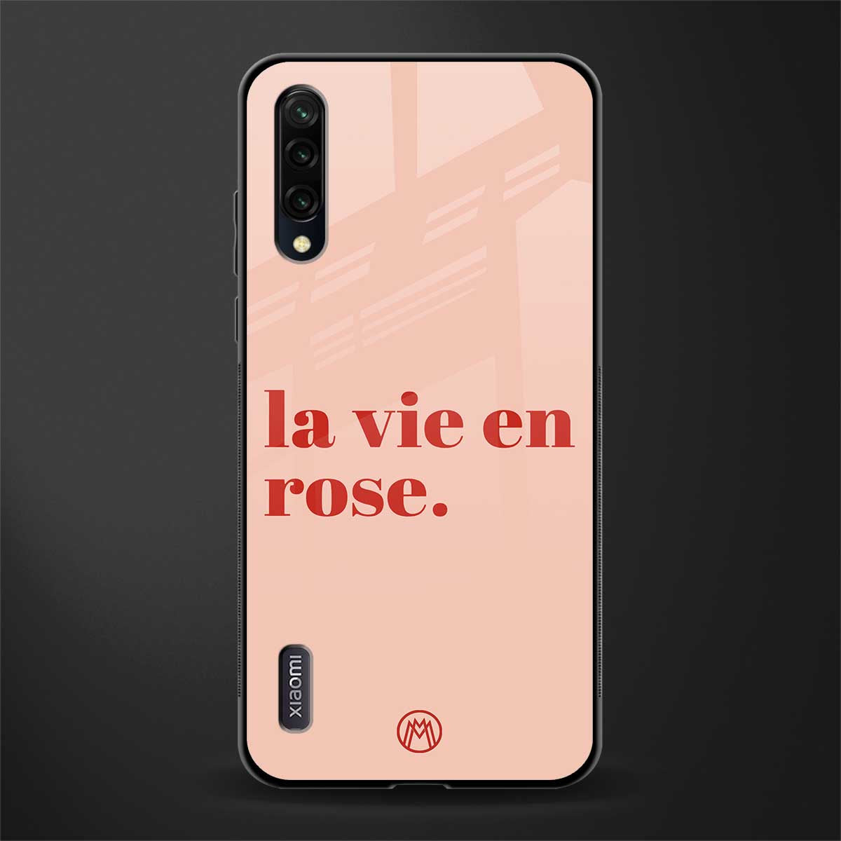 la vie en rose quote glass case for mi a3 redmi a3 image