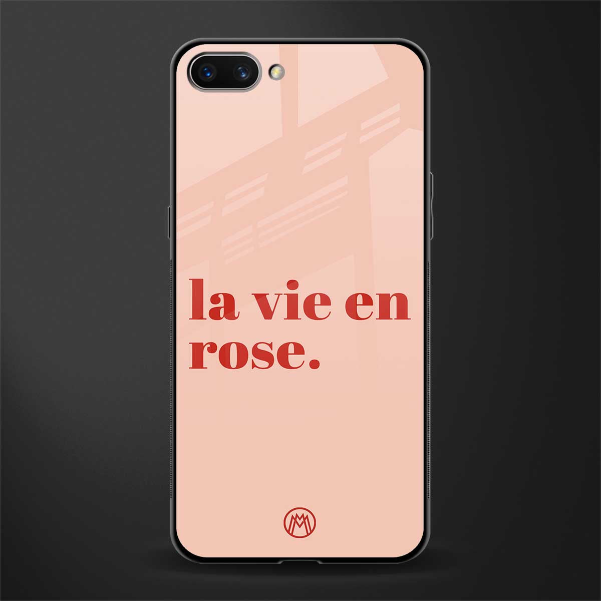 la vie en rose quote glass case for realme c1 image