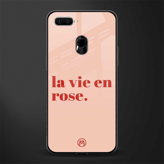 la vie en rose quote glass case for oppo a12 image