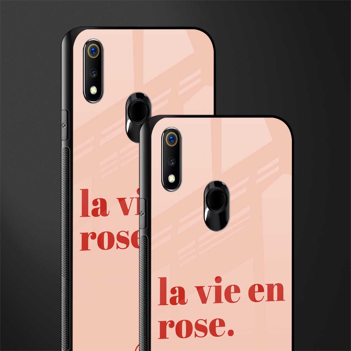 la vie en rose quote glass case for realme 3 pro image-2