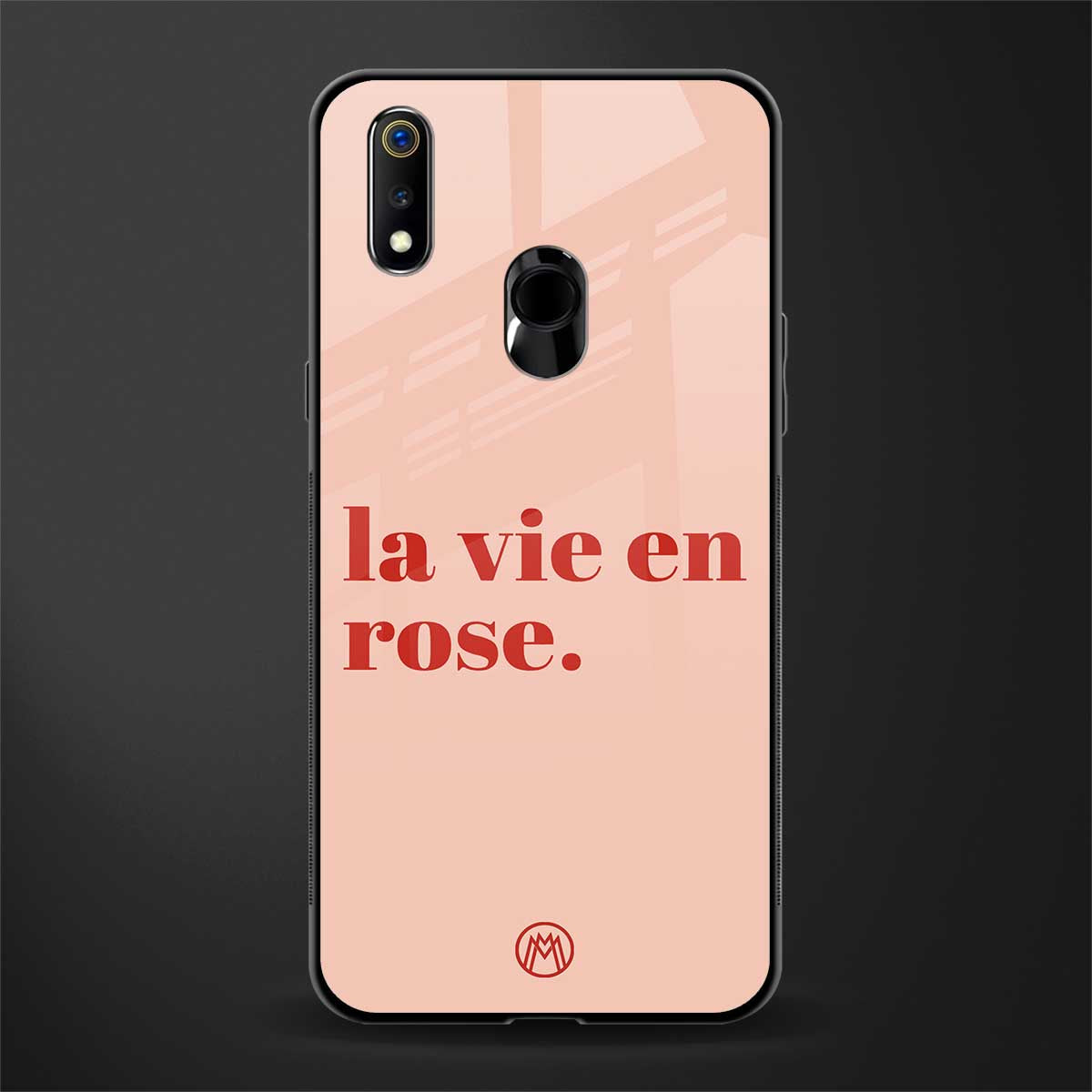 la vie en rose quote glass case for realme 3i image