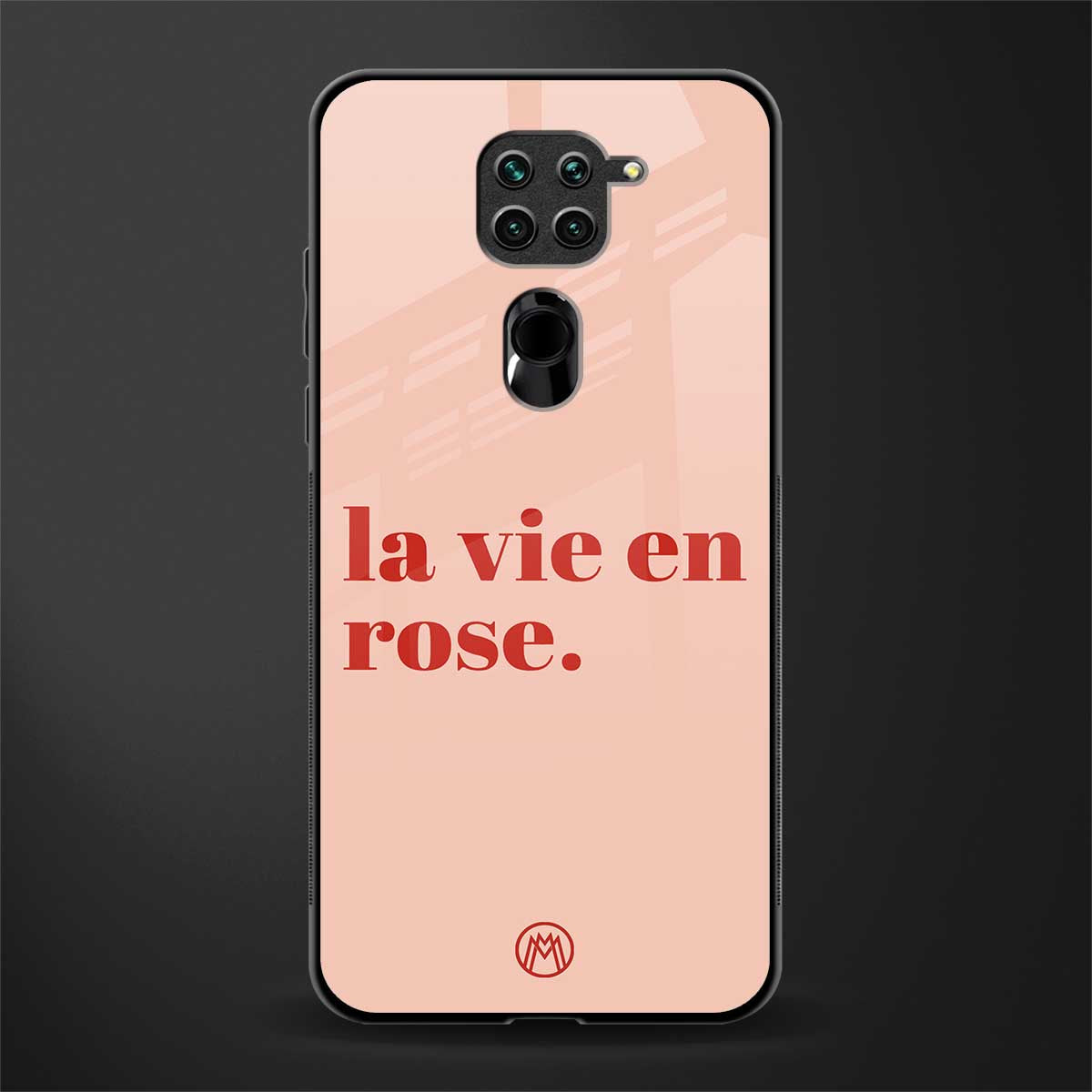 la vie en rose quote glass case for redmi note 9 image