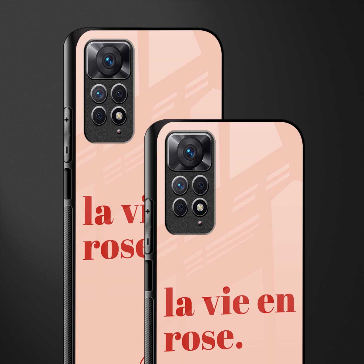 la vie en rose quote glass case for redmi note 11 image-2