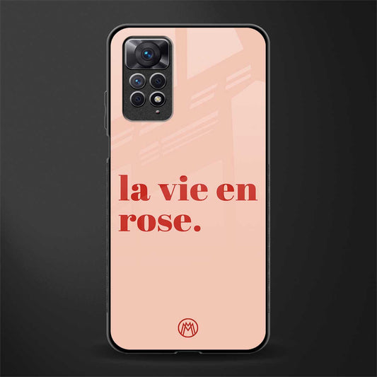 la vie en rose quote glass case for redmi note 11 image