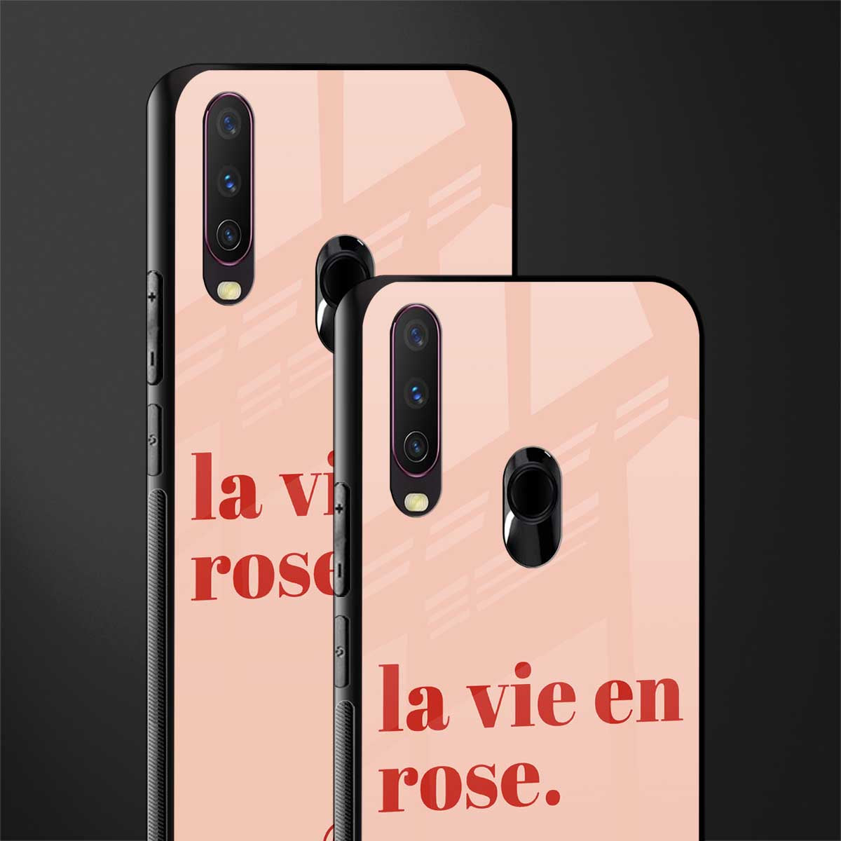la vie en rose quote glass case for vivo y12 image-2