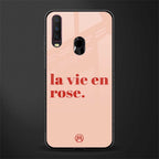la vie en rose quote glass case for vivo y12 image