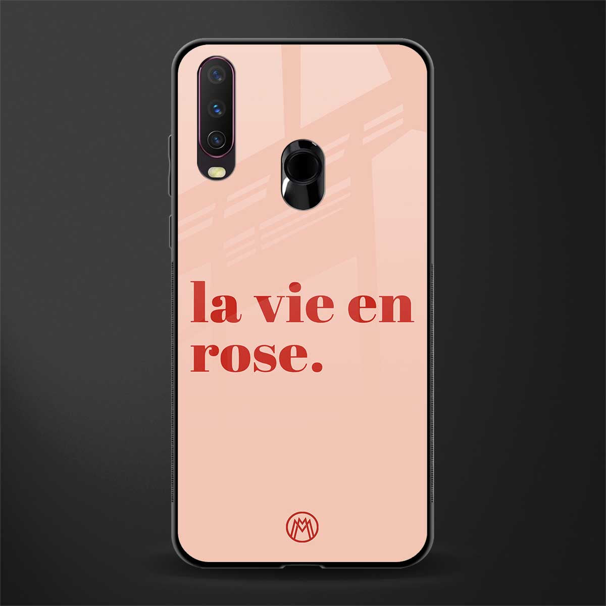 la vie en rose quote glass case for vivo y12 image