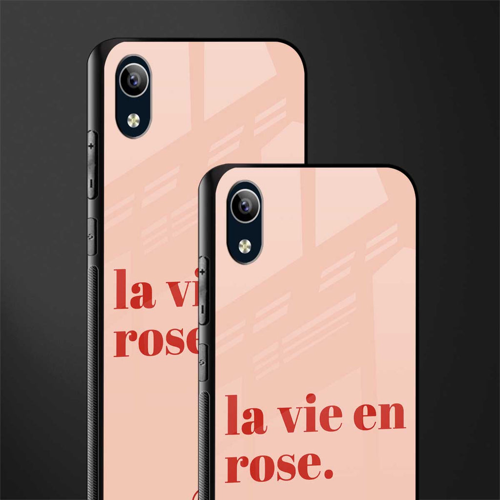 la vie en rose quote glass case for vivo y91i image-2