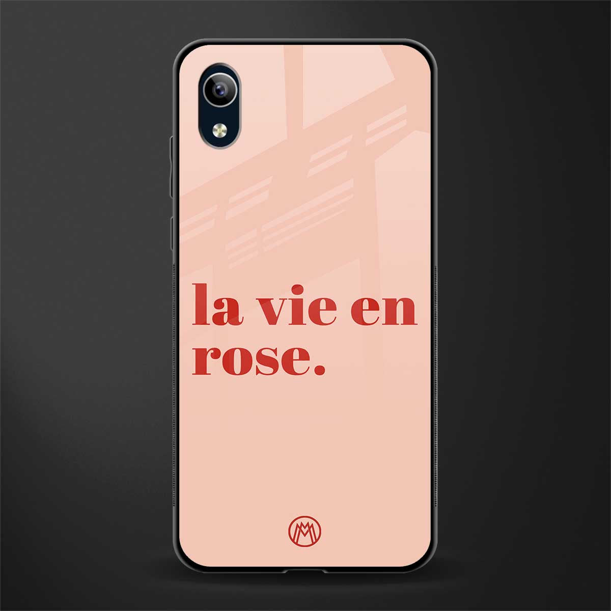 la vie en rose quote glass case for vivo y1s without fingerprint image