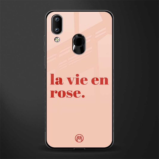 la vie en rose quote glass case for vivo y91 image