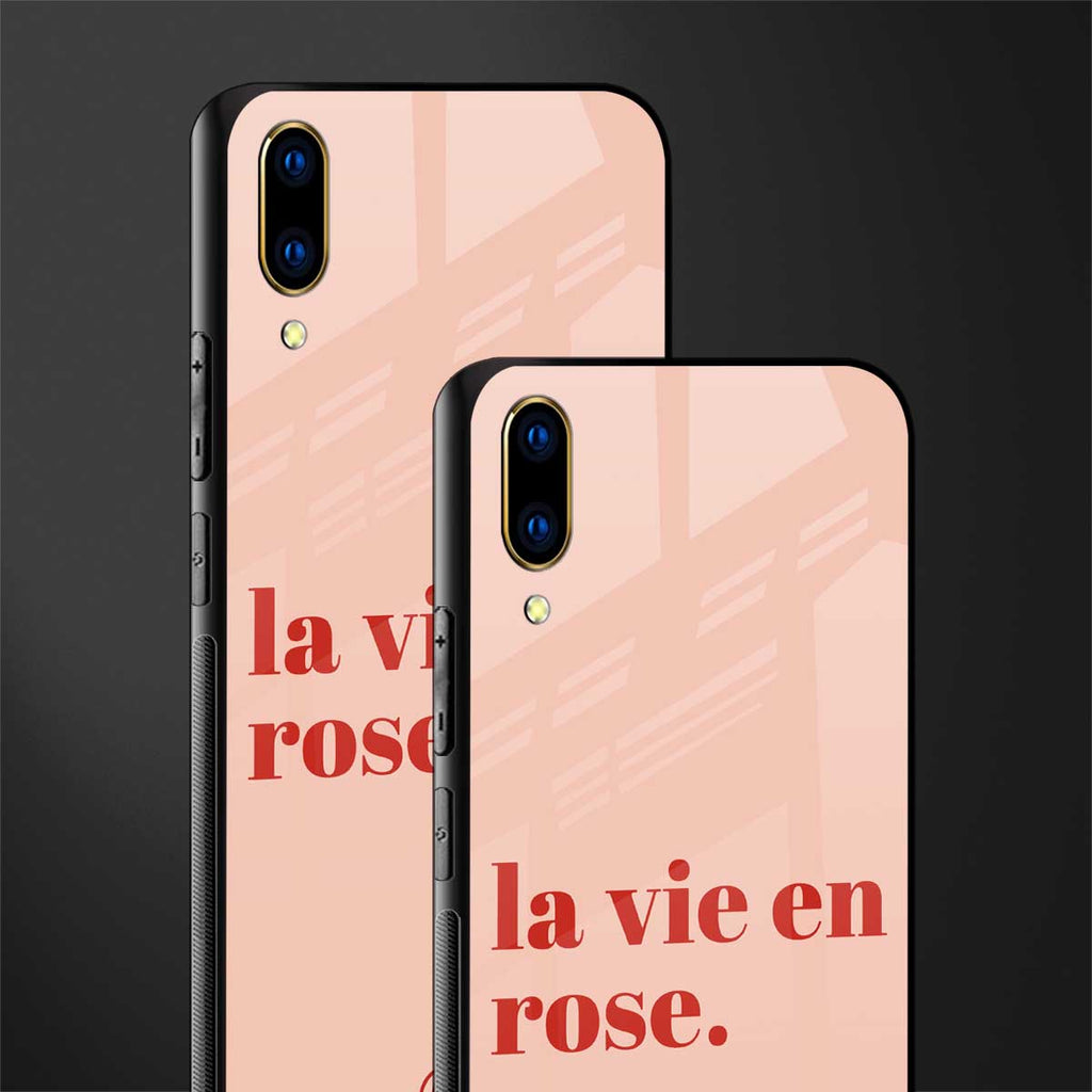 la vie en rose quote glass case for vivo v11 pro image-2