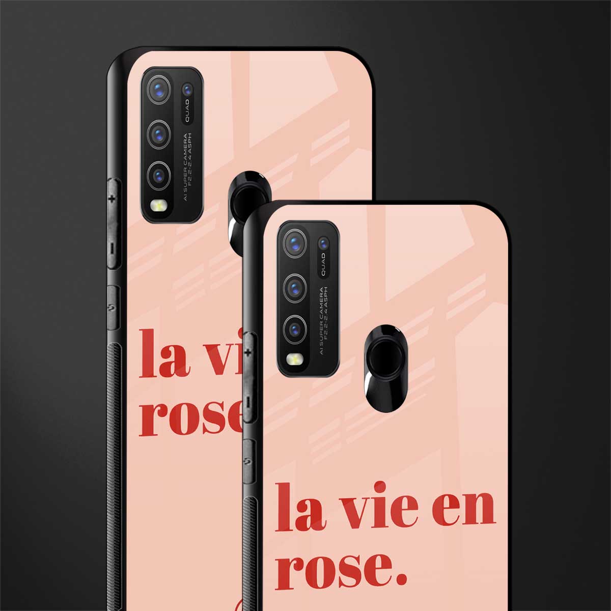 la vie en rose quote glass case for vivo y30 image-2