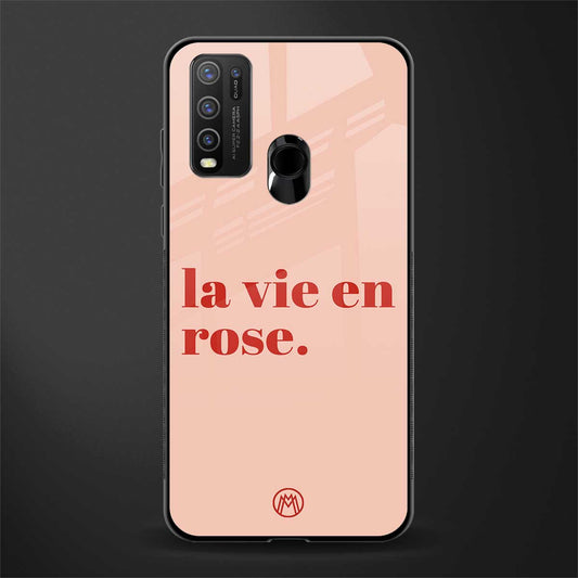 la vie en rose quote glass case for vivo y30 image