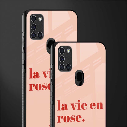 la vie en rose quote glass case for samsung galaxy a21s image-2