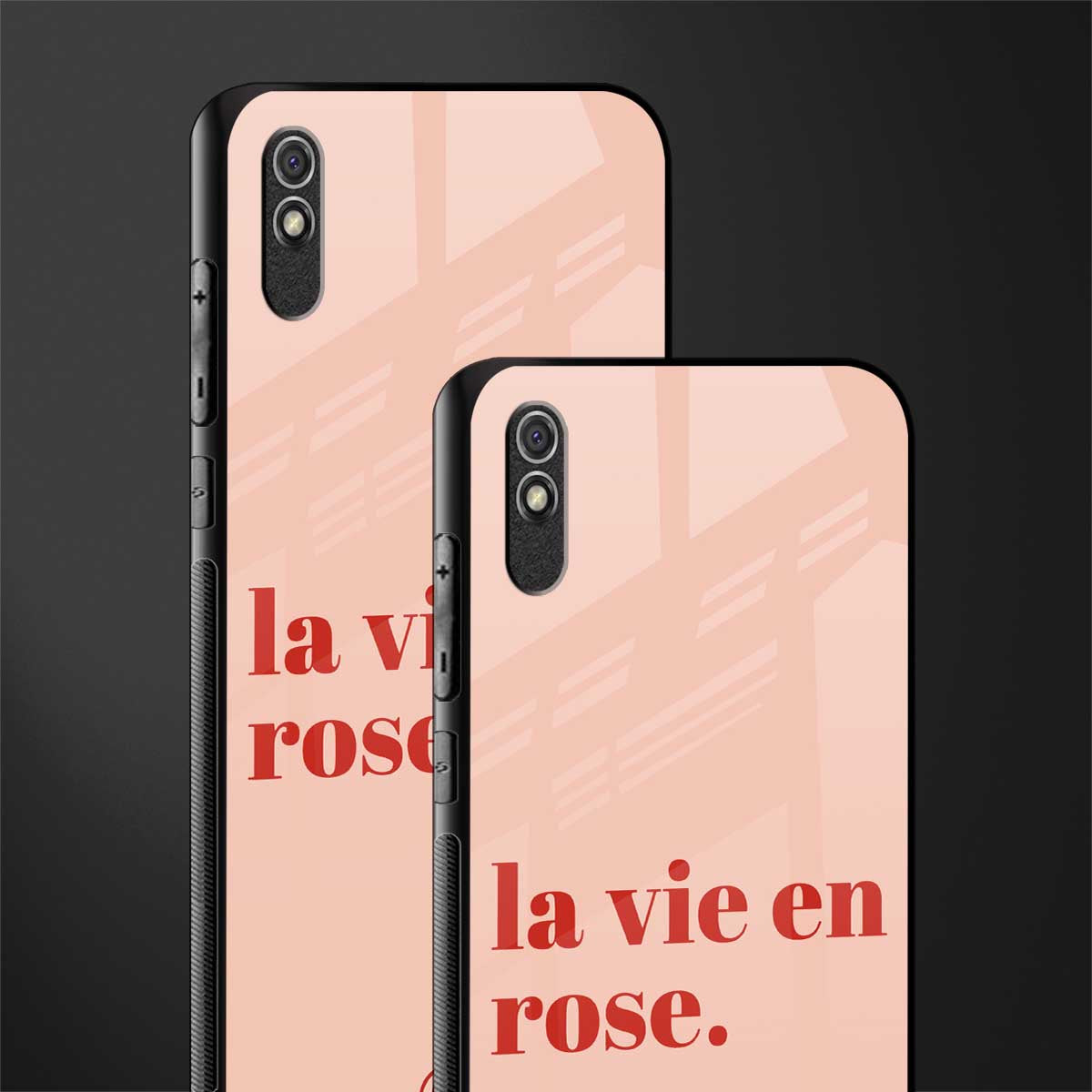 la vie en rose quote glass case for redmi 9i image-2