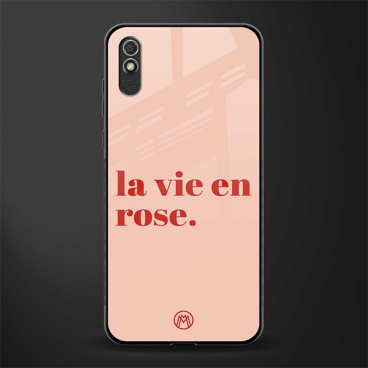 la vie en rose quote glass case for redmi 9i image