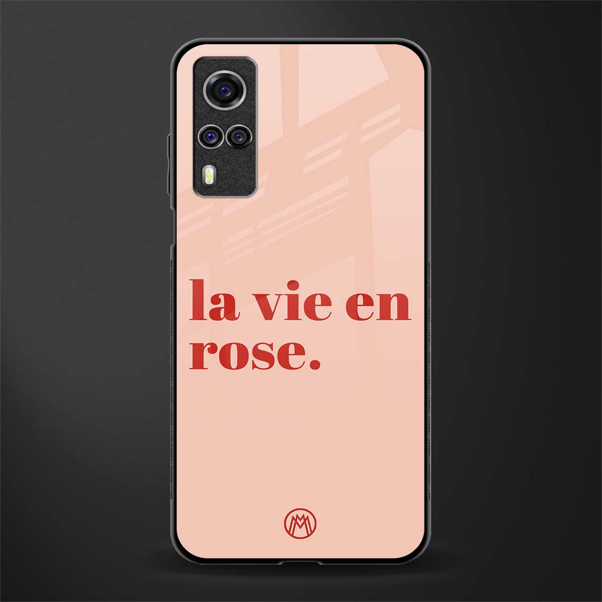 la vie en rose quote glass case for vivo y31 image