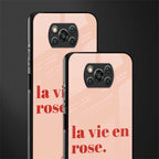 la vie en rose quote glass case for poco x3 image-2