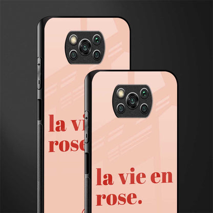 la vie en rose quote glass case for poco x3 image-2