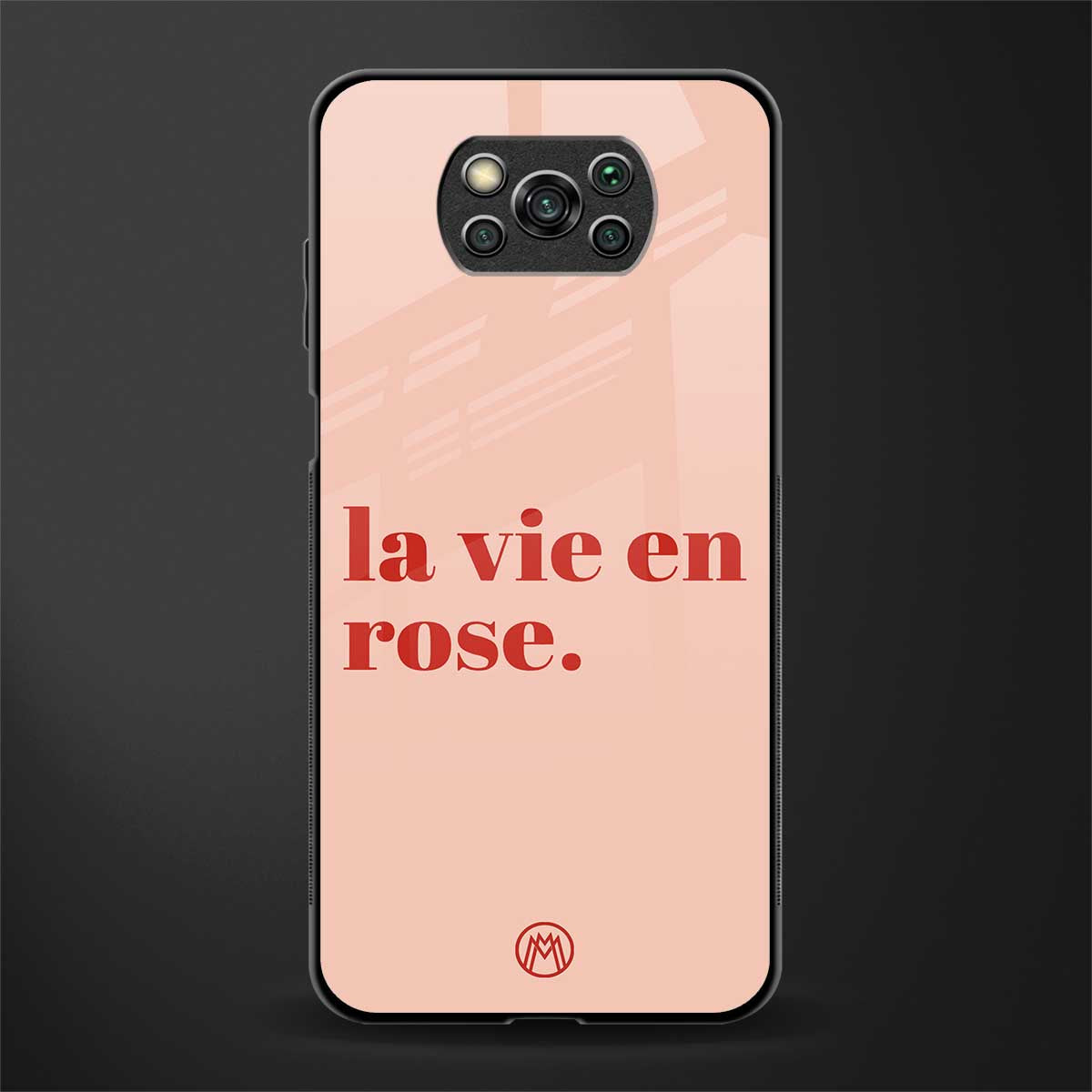 la vie en rose quote glass case for poco x3 image