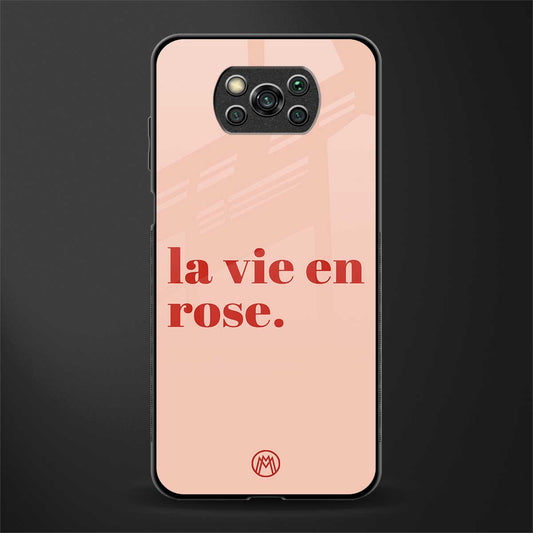 la vie en rose quote glass case for poco x3 image