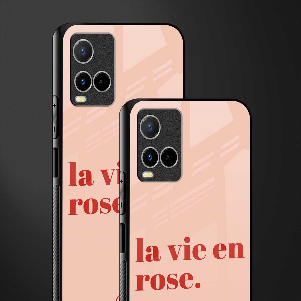 la vie en rose quote glass case for vivo y21e image-2