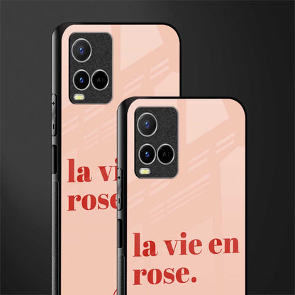 la vie en rose quote glass case for vivo y21t image-2