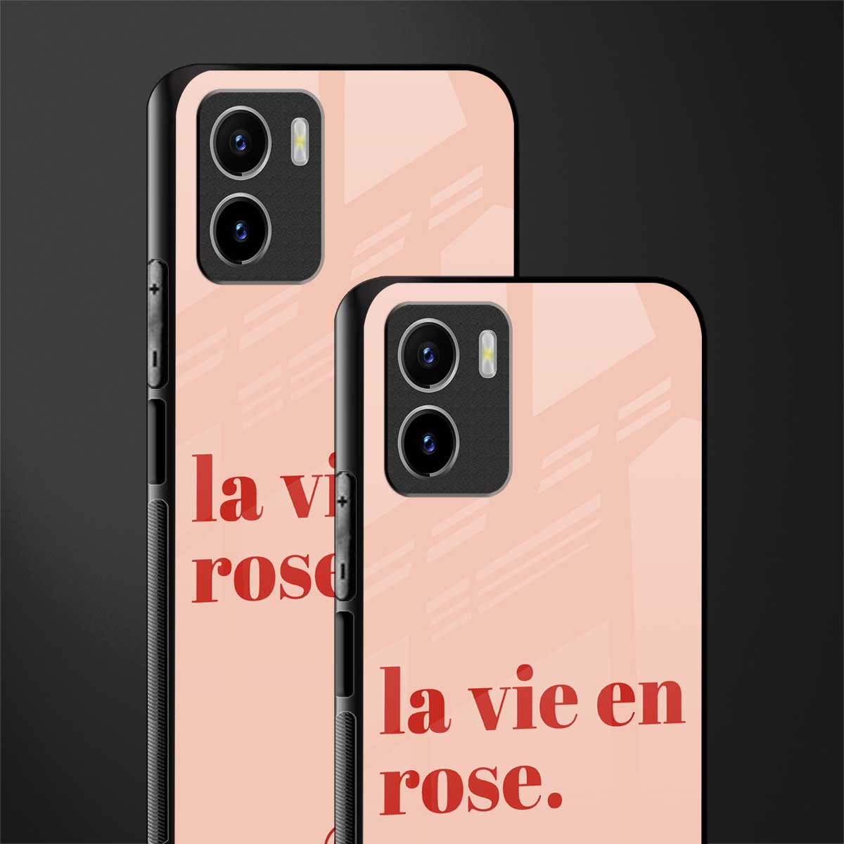 la vie en rose quote glass case for vivo y15s image-2