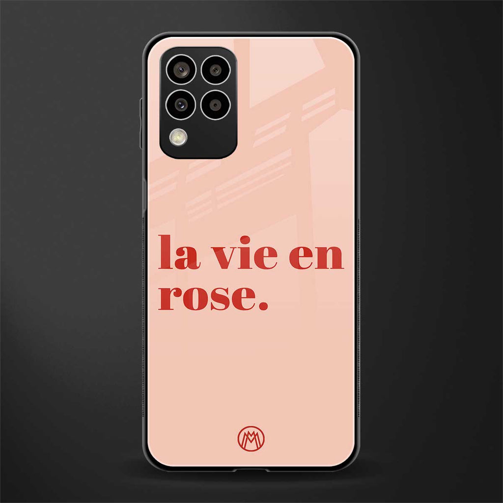 la vie en rose quote back phone cover | glass case for samsung galaxy m33 5g