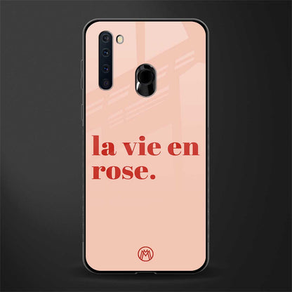 la vie en rose quote glass case for samsung a21 image