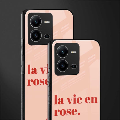 la vie en rose quote back phone cover | glass case for vivo v25-5g