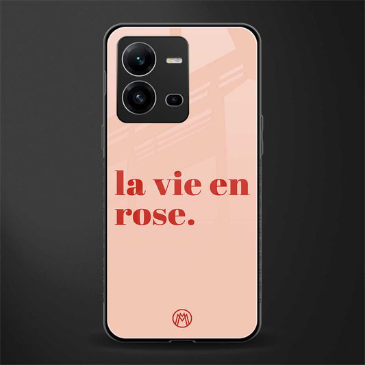 la vie en rose quote back phone cover | glass case for vivo v25-5g
