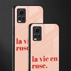 la vie en rose quote back phone cover | glass case for vivo v21e 4g