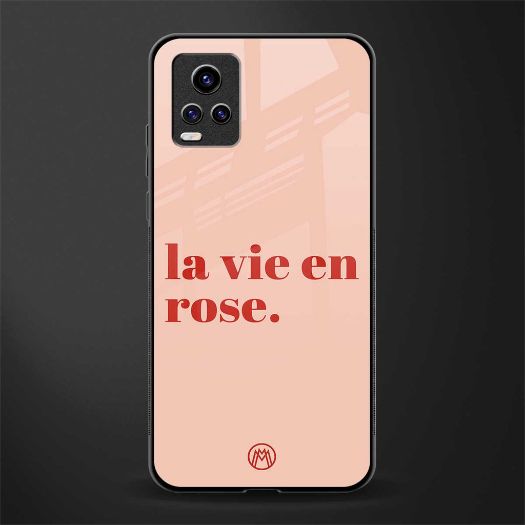 la vie en rose quote back phone cover | glass case for vivo v21e 4g