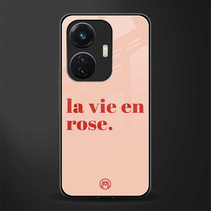 la vie en rose quote back phone cover | glass case for vivo t1 44w 4g