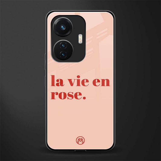 la vie en rose quote back phone cover | glass case for vivo t1 44w 4g