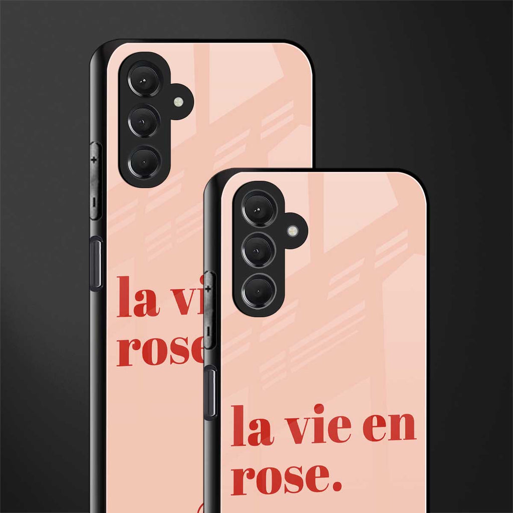 la vie en rose quote back phone cover | glass case for samsun galaxy a24 4g