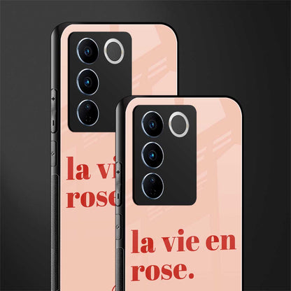 la vie en rose quote back phone cover | glass case for vivo v27 pro 5g