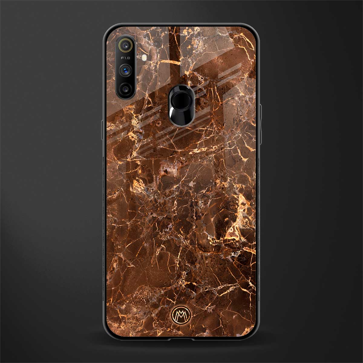 lavish brown marble glass case for realme narzo 10a image