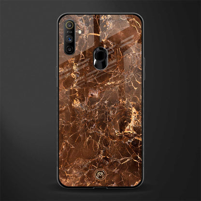 lavish brown marble glass case for realme narzo 10a image