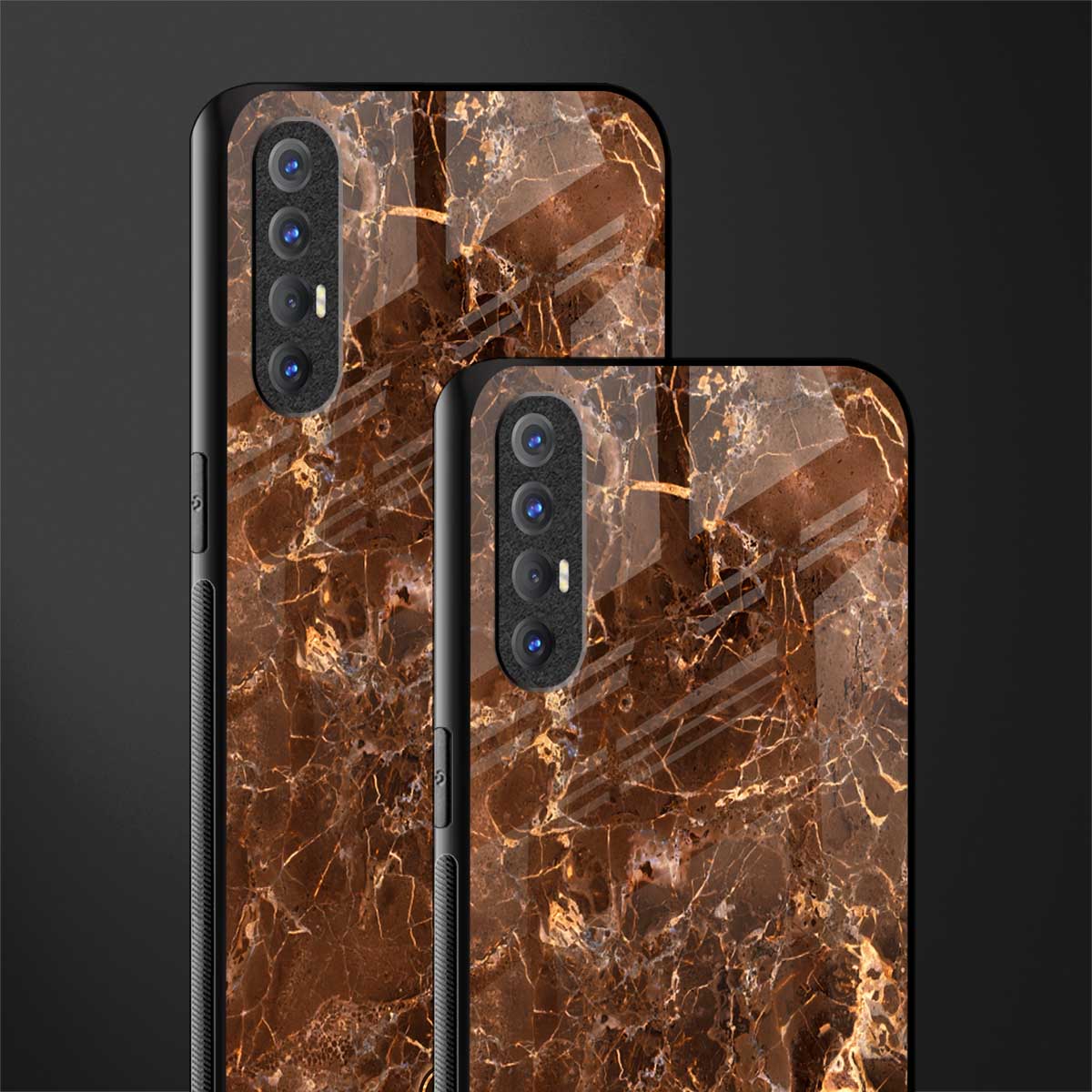 lavish brown marble glass case for oppo reno 3 pro image-2