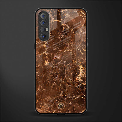 lavish brown marble glass case for oppo reno 3 pro image